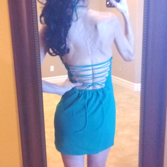 Tiger Mist Franc Corseted-back Green Halter dress, XS - Picture 8 of 16